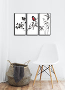Birds On Branch Wall Art, Set Of 3