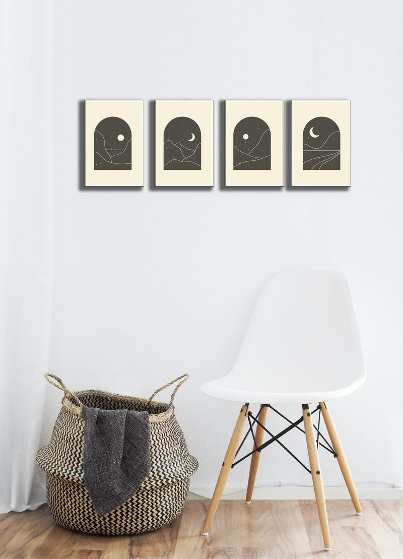 Phases Of Moon Wall Art, Set Of 4