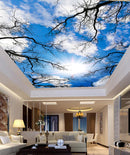 Palm Branch Sky Ceiling Wallpaper