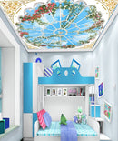 Golden White Design Sky Ceiling Wallpaper