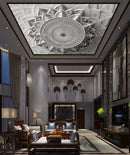 White Design Ceiling Wallpaper