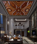 Brown Star Design Ceiling Wallpaper