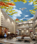 White Pigeon Sky Ceiling Wallpaper