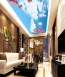 Pink Flower Sky Ceiling Wallpaper