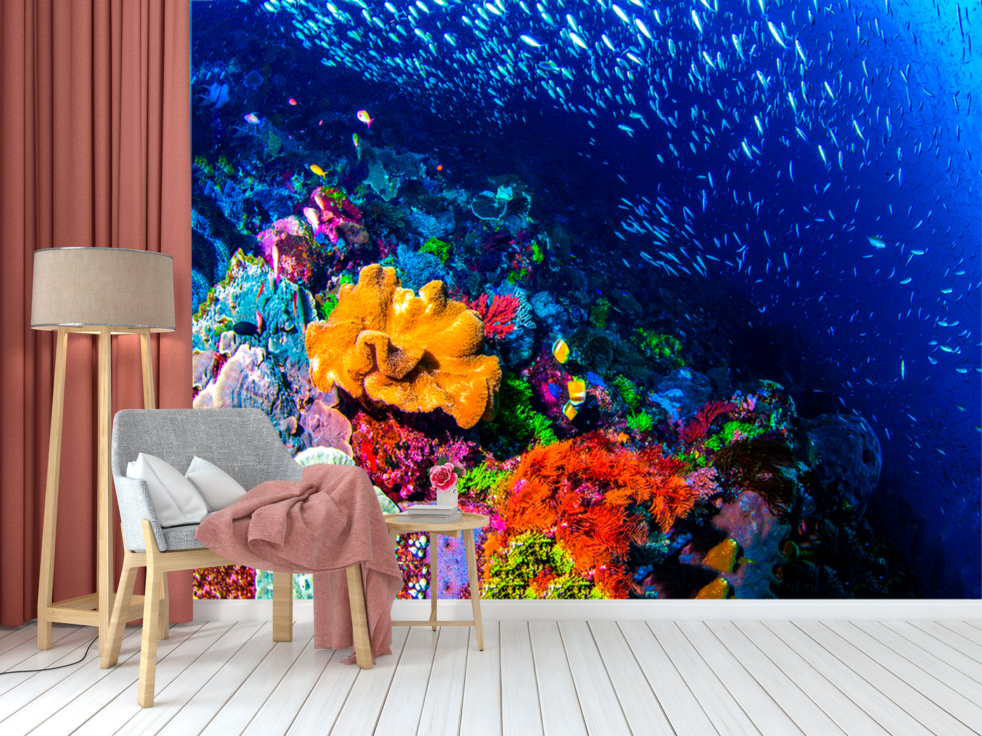 Coral Tapestry Wallpaper