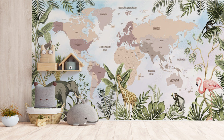 Cartographer's Canvas Kids Map Wallpaper