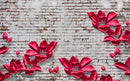 Charming Floral Brick Wallpaper
