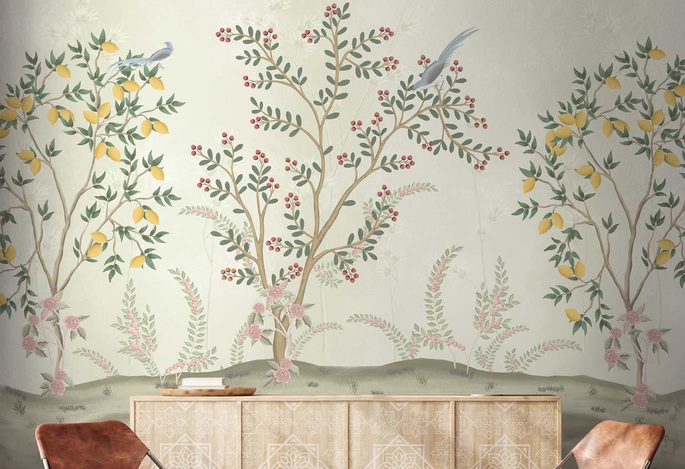 Citrus Sway Sonata Chinoiserie Wallpaper