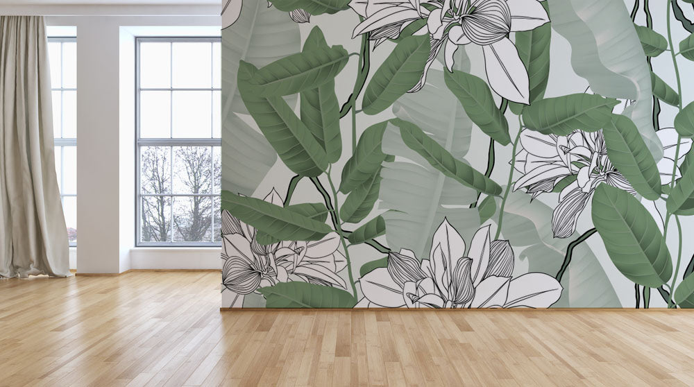 Green Leaves Forest Tropical Wallpaper