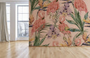 Pink Flamingos Tropical Wallpaper