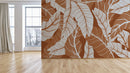 Brown White Leaves Tropical Wallpaper