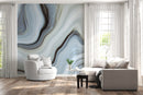 Shades of Blue and Black Lines Marble Effect Wallpaper