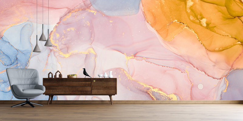 Pink Marble Effect Wallpaper