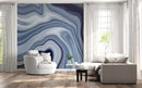Shades of Blue Grey Marble Effect Wallpaper