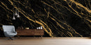 Black Brown Gold Marble Effect Wallpaper