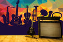 Colourful Music Instruments Wallpaper