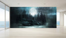 Deer Moon Forest Landscape Wallpaper