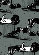 White Moon Grey Wallpaper