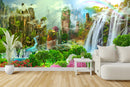 Customize Beautiful Waterfall In Greenery Wallpaper