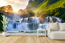 Customize Beautiful Waterfall Wallpaper In Sun Rays