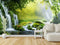 Customize Beautiful Waterfall In Green Mountain Wallpaper