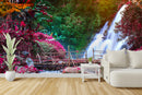 Customize Beautiful Waterfall In Colourful Jungle Wallpaper