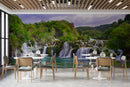 Customize Beautiful Waterfall From Mountain In River Wallpaper