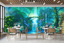 Customize Beautiful Waterfall In Green And Blue Nature Wallpaper