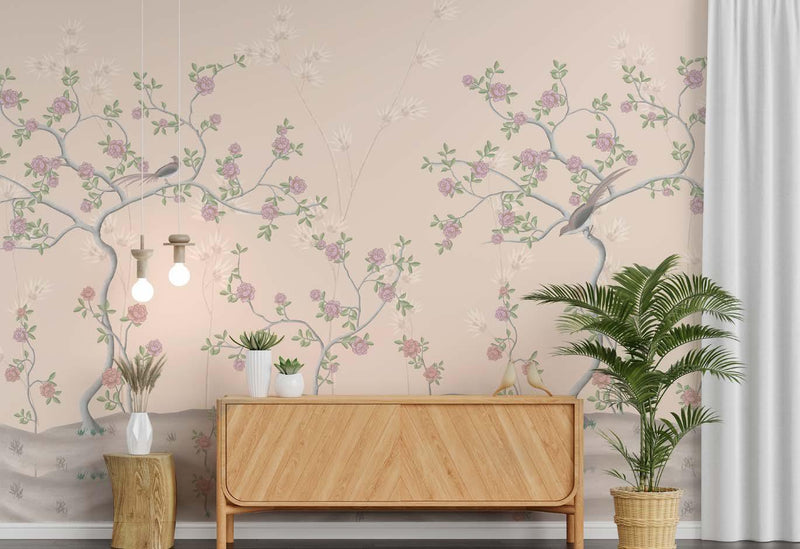 Cream Tapestry Chinoiserie Wallpaper