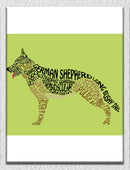 Green Background German Shepherd Wall Art