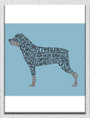 Blue Background Rotweiller Wall Art