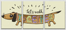Dog Lets Walk Together Wall Art, Set Of 3