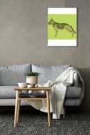Green Background German Shepherd Wall Art