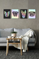 Dog Face Silhouette Wall Art, Set Of 4