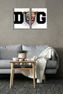 DOG Typography Wall Art, Set Of 2