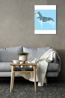 Blue Background Husky Wall Art
