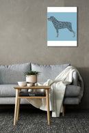 Blue Background Rotweiller Wall Art