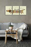 Dog Lets Walk Together Wall Art, Set Of 3
