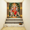 Durga On Tiger Self Adhesive Sticker Poster