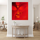 Red Shaded Durga Art Self Adhesive Sticker Poster