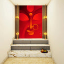 Red Shaded Durga Art Self Adhesive Sticker Poster