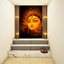 Beautiful Durga Face Art Self Adhesive Sticker Poster