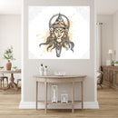 Durga Pencil Sketch Art Self Adhesive Sticker Poster