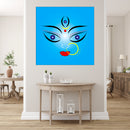 Blue Black Durga Art Self Adhesive Sticker Poster