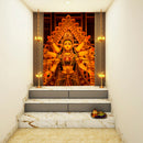 Beautiful Yellow Durga Self Adhesive Sticker Poster