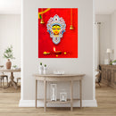 Durga In Silver Jewellary Self Adhesive Sticker Poster