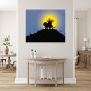 Maa Durga With Sun Self Adhesive Sticker Poster