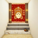 Durga Art In Red Self Adhesive Sticker Poster