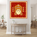Durga Art In Red Self Adhesive Sticker Poster
