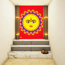Durga Art In Round Shape Self Adhesive Sticker Poster